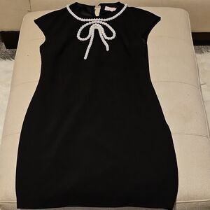 Ted Baker Black Dress with White Bow Detail